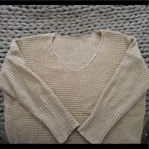 Khaki cream knit sweater
